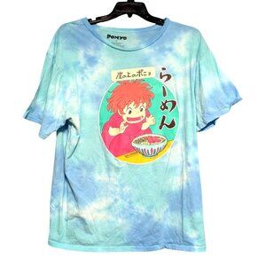 Ponyo Her Universe Tie Dye Tee Shirt Anime Ghibli Blue Green Size XL